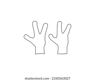 The black hands of an alien isolated on white. Space symbol stock vector illustration.alien symbol in a simple flat trendy modern style for your website design, logo, and mobile application.