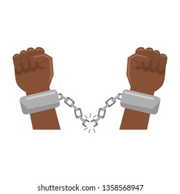Black hands with chains cartoon