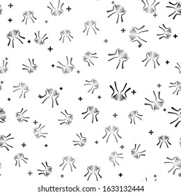Black Hands icon isolated seamless pattern on white background.  Vector Illustration