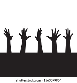 Black hands are lifted vector