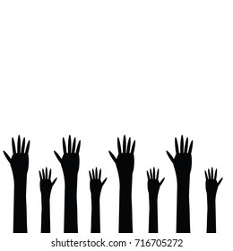 black hands on a white background