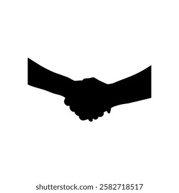 Black Hands shaking silhouette vector illustration on white background