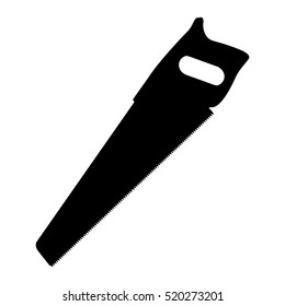black handsaw icon isolated on white background