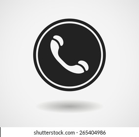 Black handset icon isolated on white background. Vector social media symbol. EPS 10
