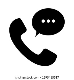Black handset icon on a white background. Vector illustration isolated