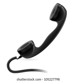 Black Handset.  Illustration for design on white background