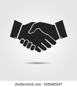Black  Handshake icon for Business, Partnership, cooperation