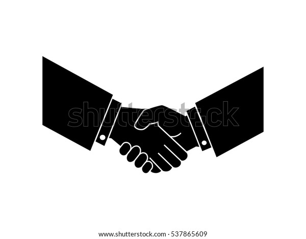 Black Handshake Vector Icon On White Stock Vector (Royalty Free) 537865609