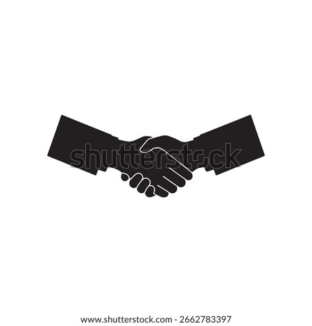 Black Handshaking silhouette vector illustration on white background
