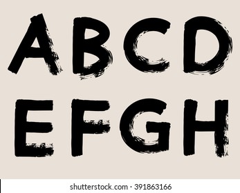 Black Handwritten Alphabets Font Vector Illustration Stock Vector ...