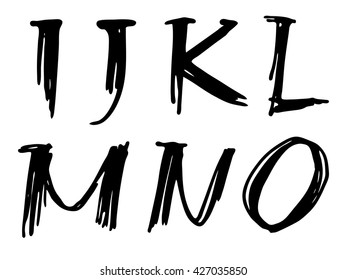 Black Handwritten Alphabets - Font - Vector Illustration