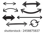 black handwritten double arrow set