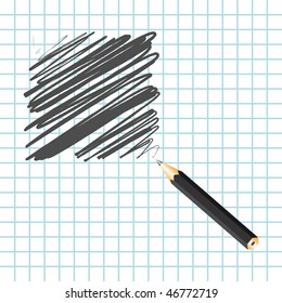 Black handwritten square, vector illustration