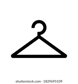 Black Hanger flat vector icon. Clothes rack flat vector icon