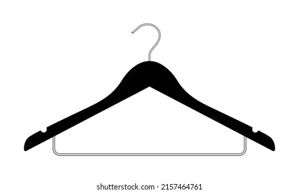 Percha negra aislada en fondo gris, archivo vectorial.