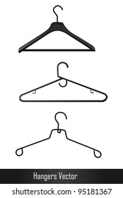 black hangers isolated over white background. vector illustration