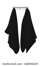 Black hanging towels. vector illustration