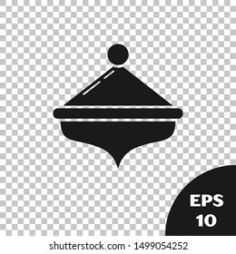 Black Hanukkah dreidel icon isolated on transparent background.  Vector Illustration