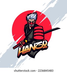 Black Haori Japanese Samurai Mascot