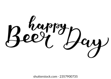 Fragmento de letras del día de la cerveza feliz negro. Vector