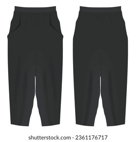 Black harem pants. vector illustration
