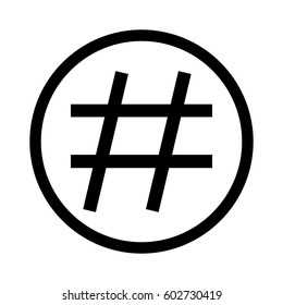 black hash tag icon with shadow. isolated on stylish background. modern vector illustration