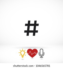 black hashtag icon