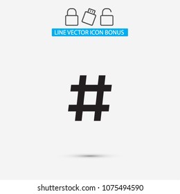 black hashtag icon