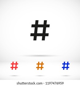 black hashtag icon