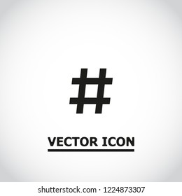 black hashtag icon