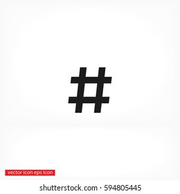 black hashtag icon