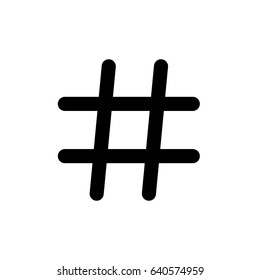 Black Hashtag Icon.