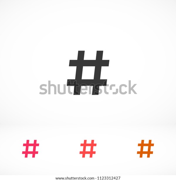 Black Hashtag Icon Stock Vector Royalty Free 1123312427