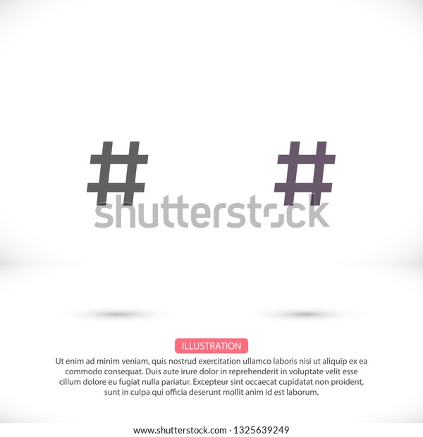 Black Hashtag Icon Stock Vector Royalty Free 1325639249