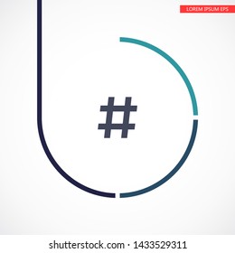 black hashtag icon . Lorem Ipsum Illustration design