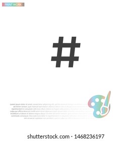 black hashtag icon . Lorem Ipsum Illustration design