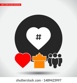 black hashtag icon . Lorem Ipsum Illustration design