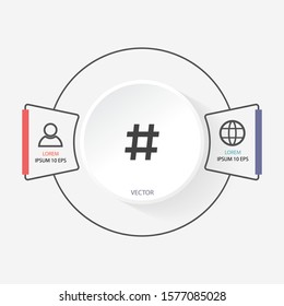 black hashtag icon . Lorem Ipsum Illustration design