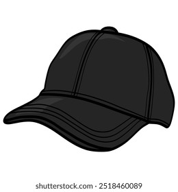 Black Hat Baseball Cap Snapback Vector Illustration Design