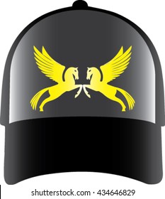 black hat cap isolated on white