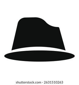 black hat. flat style illustration. isolated on white background