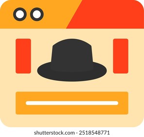 Black Hat Flat Vector Icon Design