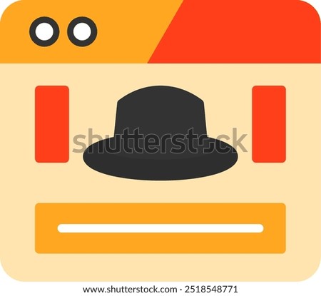 Black Hat Flat Vector Icon Design