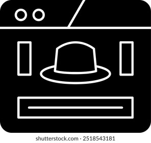 Black Hat Glyph Vector Icon Design
