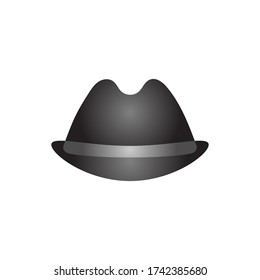 Black hat with gradient black color vector illustration