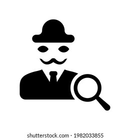 Black hat icon.hacker,find (vector illustration)