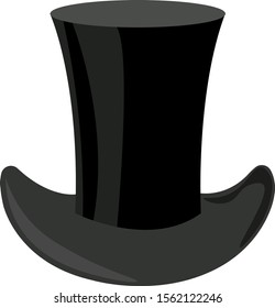 Black hat, illustration, vector on white background.