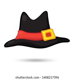 black hat isolated illustration on white background