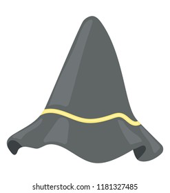 
Black hat known as witch hat 
