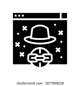 Black Hat Link Glyph Icon Vector. Black Hat Link Sign. Isolated Contour Symbol Black Illustration